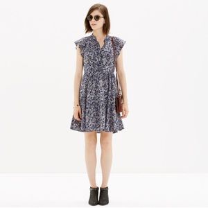 Madewell 100% Silk Shirtdress in Newsprint Floral